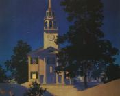 马科斯菲尔德 帕里斯 : Peaceful Night  Church at Norwich, Vermont